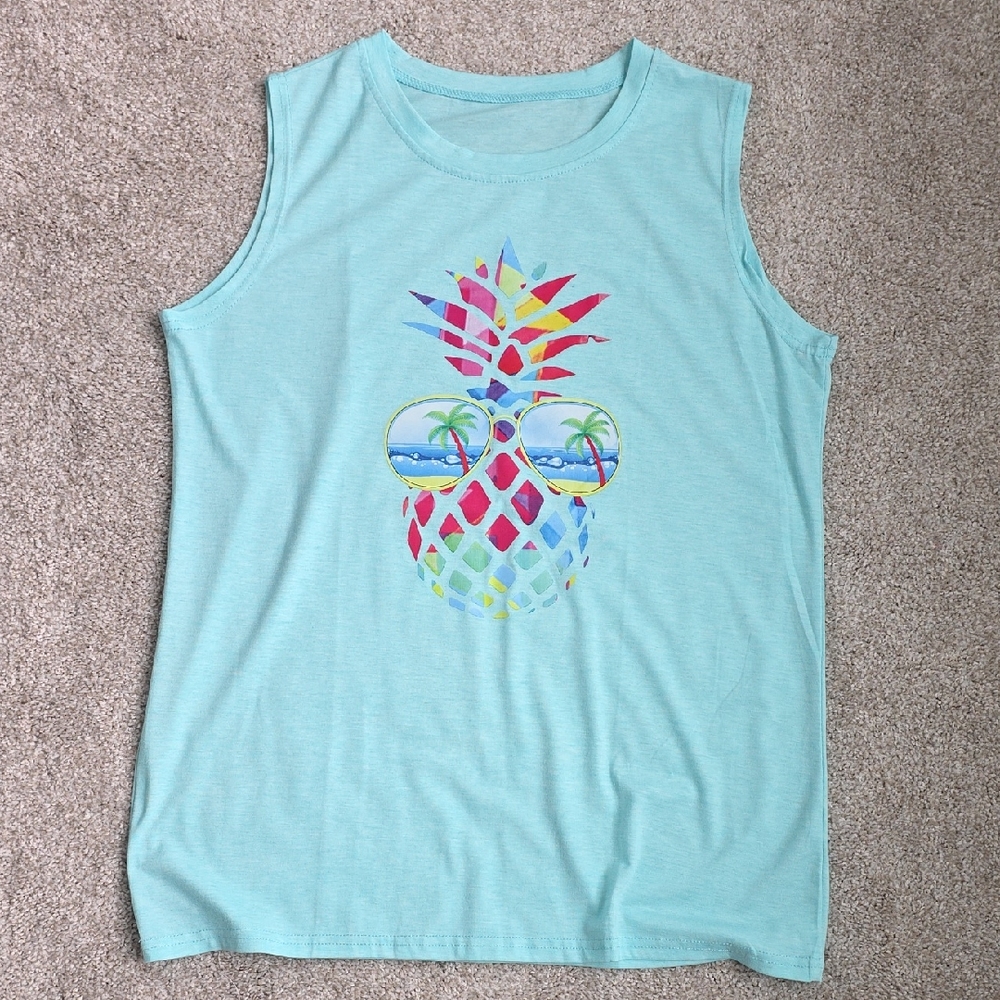 Colorful Pineapple Graphic Tank Top